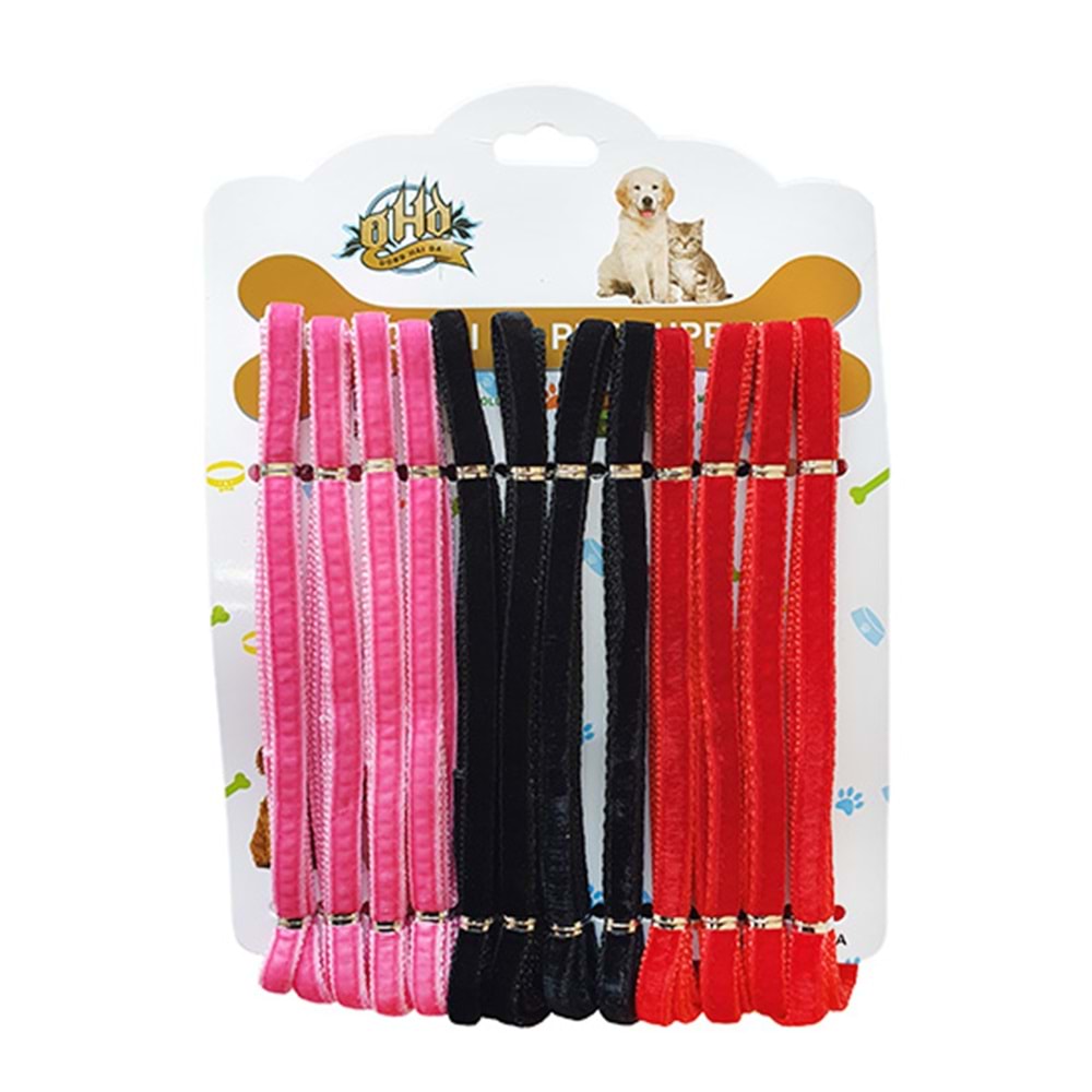 D-PETS KADİFE 1 CM GEZDİRME 12 Lİ KARTELA