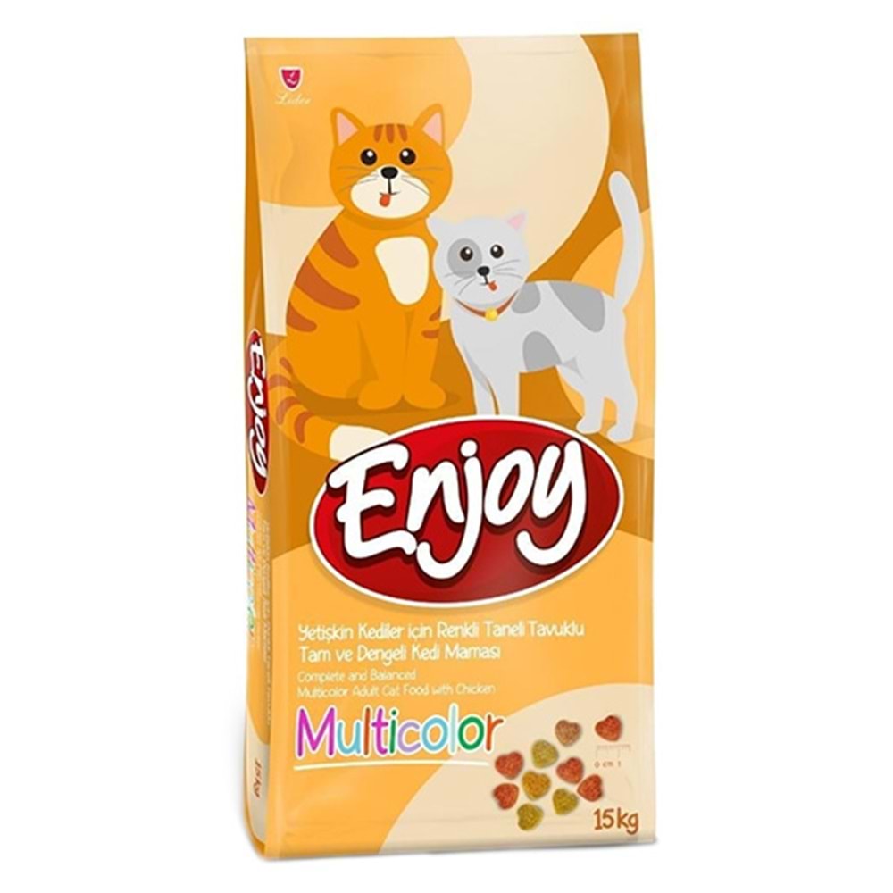 ENJOY 15 KG YETİŞKİN RENKLİ KEDİ MAMASI