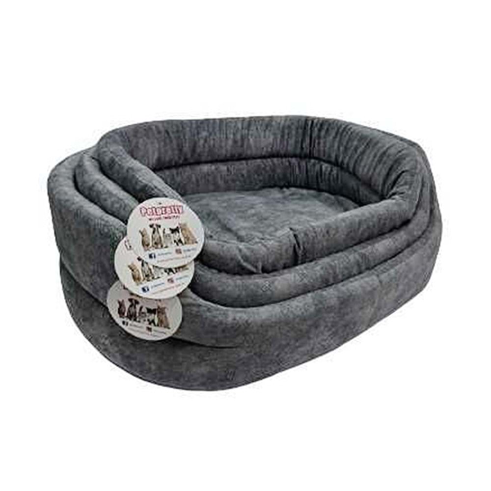 PETPRETTY COMFORT ÜÇLÜ SET GRİ YATAK 23x41x63 CM