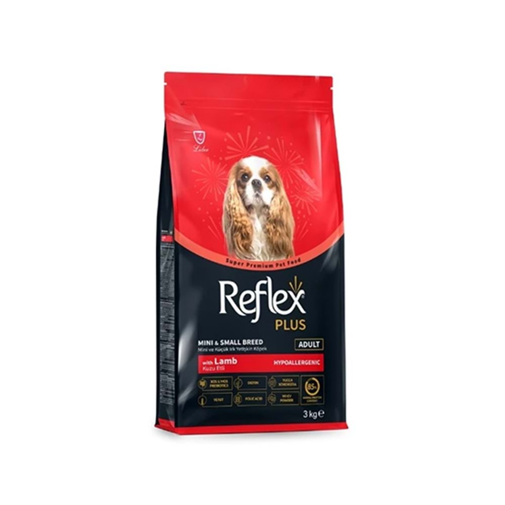 REFLEX PLUS 3 KG KUZU ETLİ MİNİ VE KÜÇÜK IRK YETİŞKİN KÖPEK MAMASI