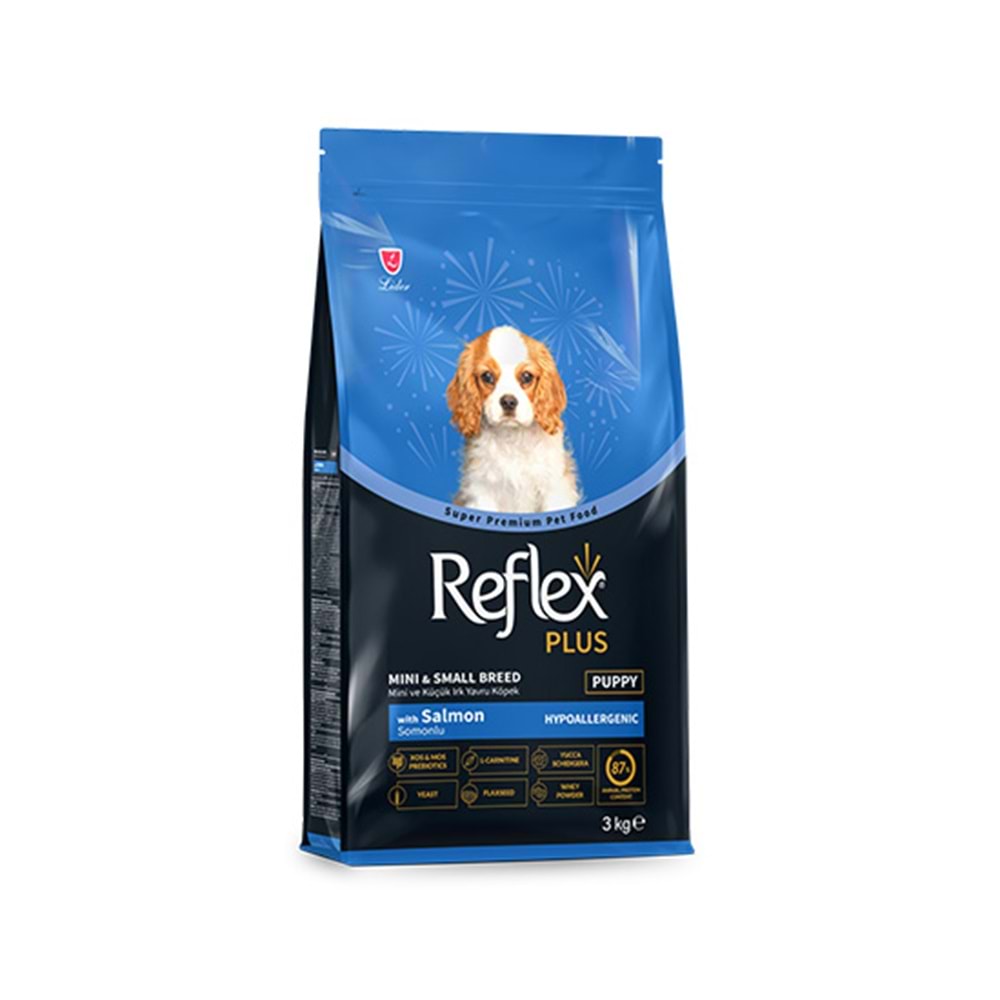 REFLEX PLUS 3 KG SOMONLU MİNİ VE KÜÇÜK IRK YAVRU KÖPEK MAMASI