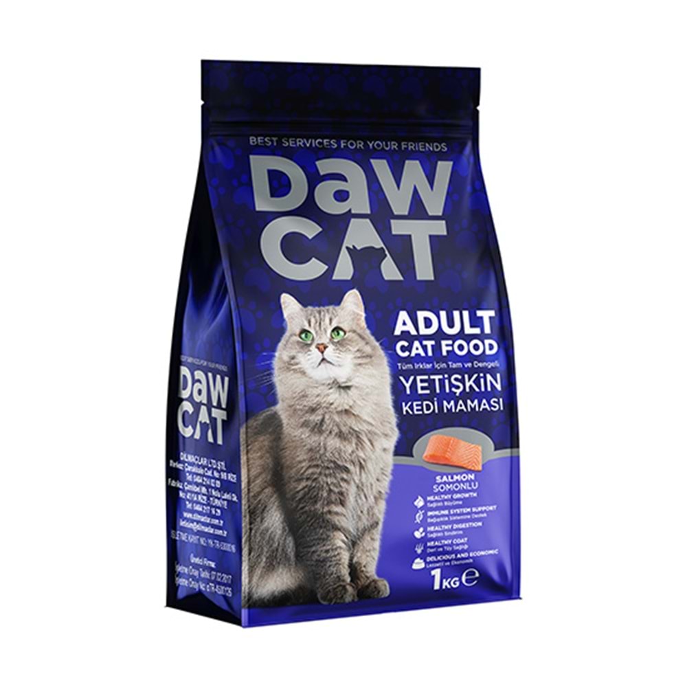 DAWCAT 1 KG YETİŞKİN KEDİ MAMASI SOMONLU
