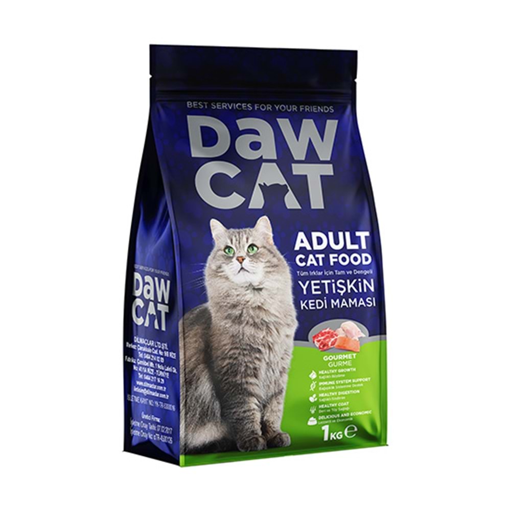 DAWCAT 1 KG YETİŞKİN KEDİ MAMASI GURME