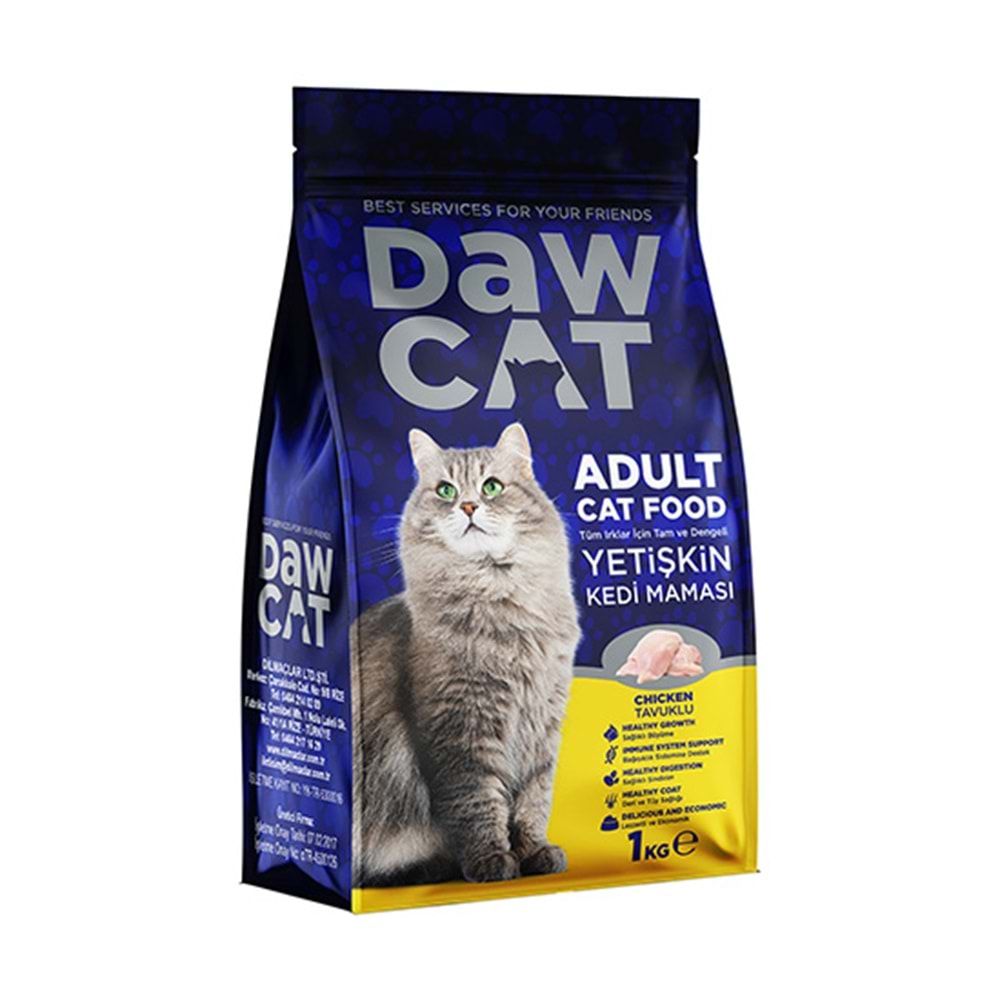 DAWCAT 1 KG YETİŞKİN KEDİ MAMASI TAVUKLU