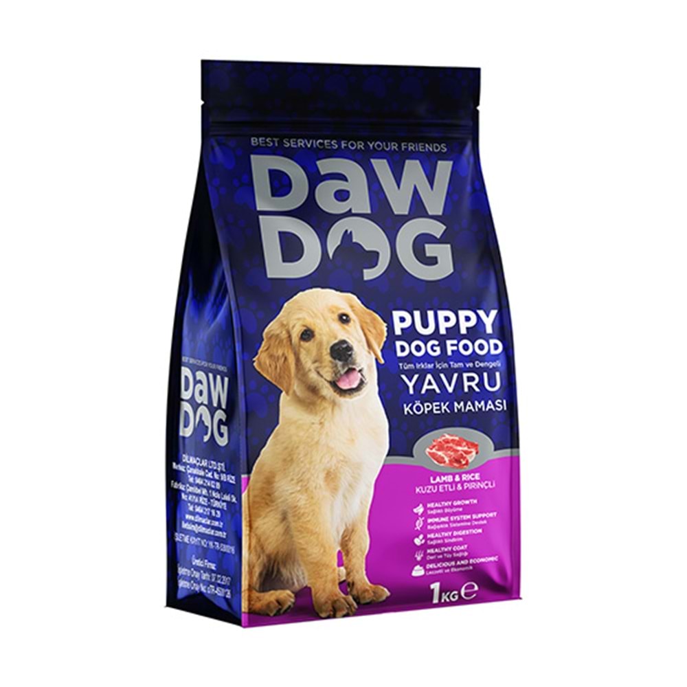 DAWDOG 1 KG YAVRU KÖPEK MAMASI KUZU ETLİ & PİRİNÇLİ