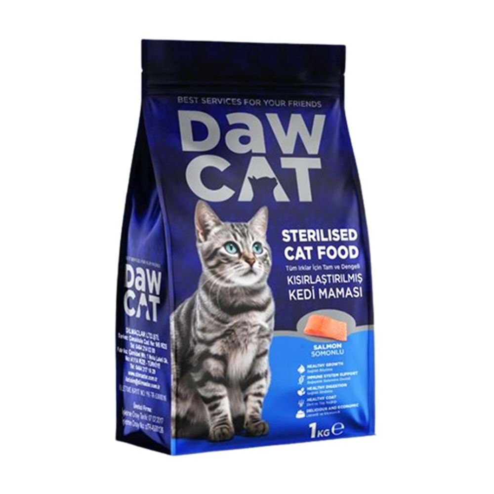 DAWCAT 1 KG STERILISED ( KISIR ) SOMONLU YETİŞKİN KEDİ MAMASI