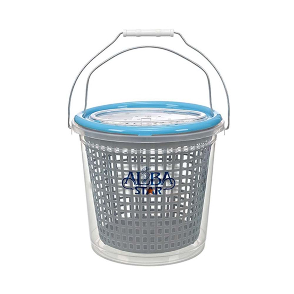 ALBASTAR OVAL SÜZGEÇLİ BALIKÇI KOVASI 8 LT