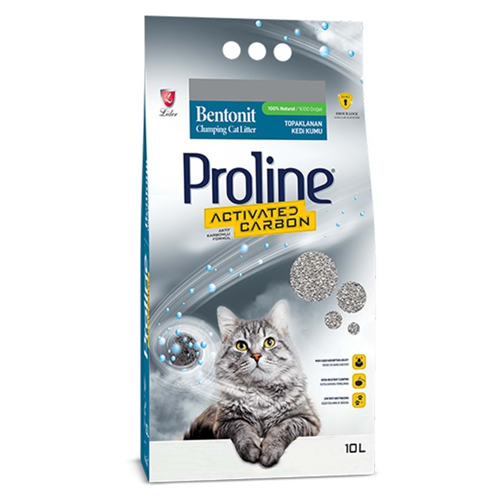 PROLİNE 10 LT BENTONİT KEDİ KUMU ACTİVE CARBON